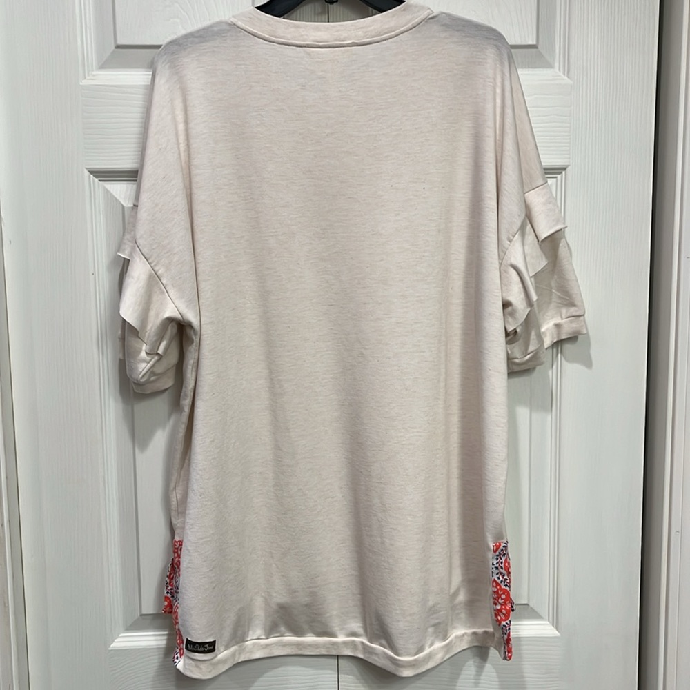 Matilda Jane Geometric Trim Idealist Short Sleeve Top Oversized Size XL - Picture 2 of 8